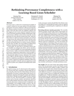 Rethinking Provenance Completeness with a Learning-Based Linux Scheduler