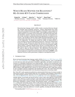 Which Heads Matter for Reasoning? RL-Guided KV Cache Compression