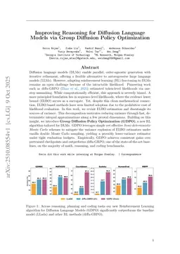 Improving Reasoning for Diffusion Language Models via Group Diffusion Policy Optimization