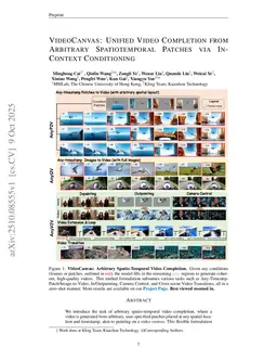 VideoCanvas: Unified Video Completion from Arbitrary Spatiotemporal Patches via In-Context Conditioning