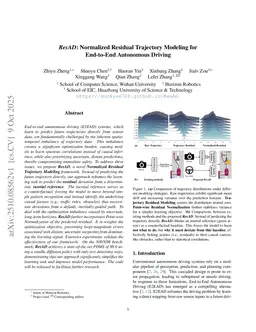 ResAD: Normalized Residual Trajectory Modeling for End-to-End Autonomous Driving