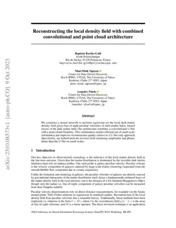 Reconstructing the local density field with combined convolutional and point cloud architecture