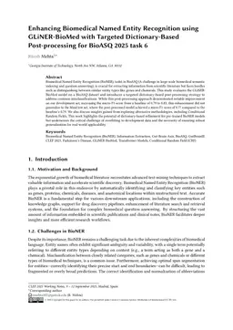 Enhancing Biomedical Named Entity Recognition using GLiNER-BioMed with Targeted Dictionary-Based Post-processing for BioASQ 2025 task 6