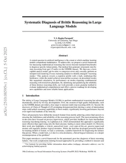 Systematic Diagnosis of Brittle Reasoning in Large Language Models