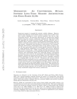 Mnemosyne: An Unsupervised, Human-Inspired Long-Term Memory Architecture for Edge-Based LLMs