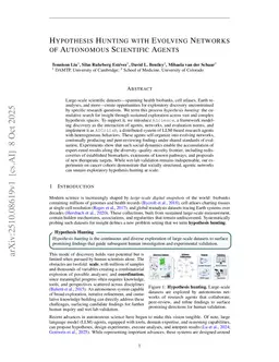 Hypothesis Hunting with Evolving Networks of Autonomous Scientific Agents