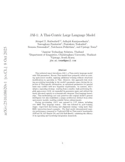 JAI-1: A Thai-Centric Large Language Model