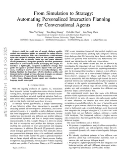 From Simulation to Strategy: Automating Personalized Interaction Planning for Conversational Agents
