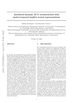 Interlaced dynamic XCT reconstruction with spatio-temporal implicit neural representations