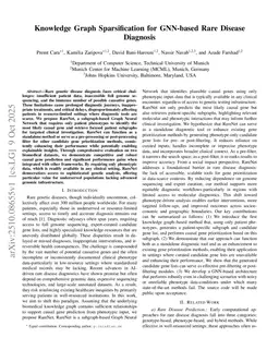 Knowledge Graph Sparsification for GNN-based Rare Disease Diagnosis