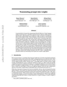 Transmuting prompts into weights