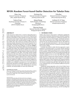 RFOD: Random Forest-based Outlier Detection for Tabular Data
