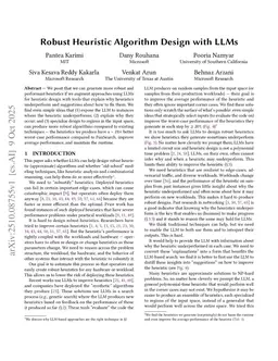 Robust Heuristic Algorithm Design with LLMs