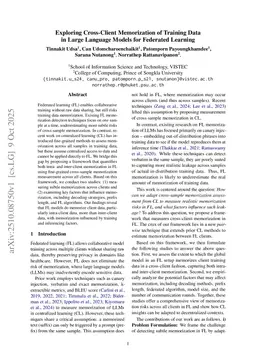 Exploring Cross-Client Memorization of Training Data in Large Language Models for Federated Learning