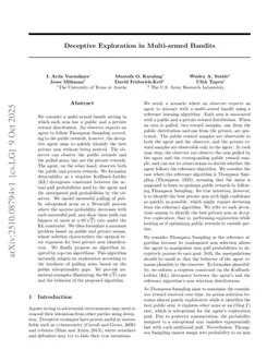 Deceptive Exploration in Multi-armed Bandits