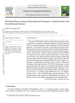 PO-CKAN:Physics Informed Deep Operator Kolmogorov Arnold Networks with Chunk Rational Structure