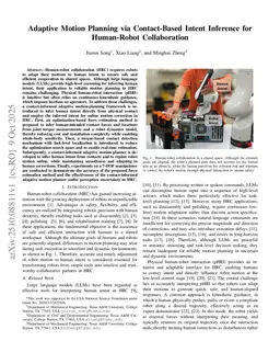 Adaptive Motion Planning via Contact-Based Intent Inference for Human-Robot Collaboration