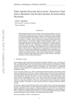Time-Aware Feature Selection: Adaptive Temporal Masking for Stable Sparse Autoencoder Training