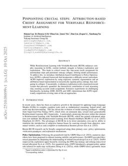 Pinpointing crucial steps: Attribution-based Credit Assignment for Verifiable Reinforcement Learning