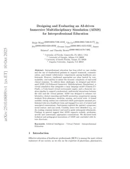 Designing and Evaluating an AI-driven Immersive Multidisciplinary Simulation (AIMS) for Interprofessional Education