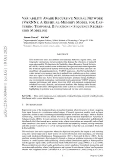Variability Aware Recursive Neural Network (VARNN): A Residual-Memory Model for Capturing Temporal Deviation in Sequence Regression Modeling