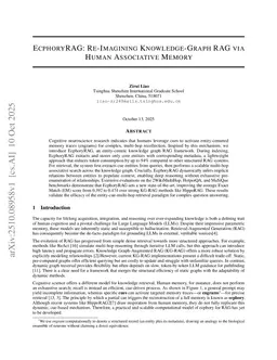 EcphoryRAG: Re-Imagining Knowledge-Graph RAG via Human Associative Memory