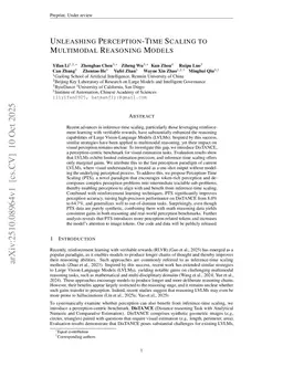 Unleashing Perception-Time Scaling to Multimodal Reasoning Models