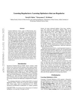 Learning Regularizers: Learning Optimizers that can Regularize