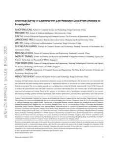 Analytical Survey of Learning with Low-Resource Data: From Analysis to Investigation