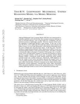 Towards Efficient Multimodal Unified Reasoning Model via Model Merging
