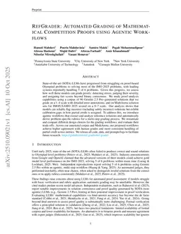 RefGrader: Automated Grading of Mathematical Competition Proofs using Agentic Workflows