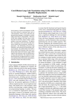 LLM Based Long Code Translation using Identifier Replacement