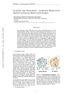 Leading the Follower: Learning Persuasive Agents in Social Deduction Games