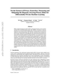 On the Fairness of Privacy Protection: Measuring and Mitigating the Disparity of Group Privacy Risks for Differentially Private Machine Learning