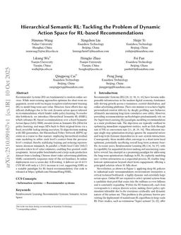 Hierarchical Semantic RL: Tackling the Problem of Dynamic Action Space for RL-based Recommendations