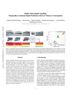 Online Video Depth Anything: Temporally-Consistent Depth Prediction with Low Memory Consumption