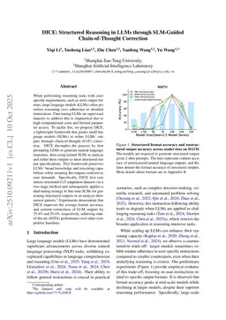 DICE: Structured Reasoning in LLMs through SLM-Guided Chain-of-Thought Correction