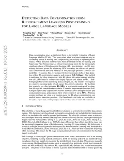 Detecting Data Contamination from Reinforcement Learning Post-training for Large Language Models