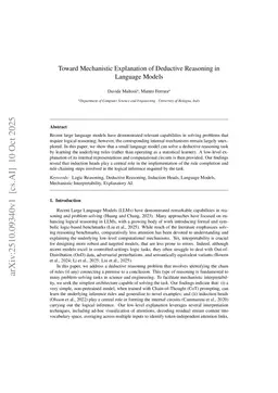 Toward Mechanistic Explanation of Deductive Reasoning in Language Models