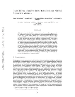 Task-Level Insights from Eigenvalues across Sequence Models