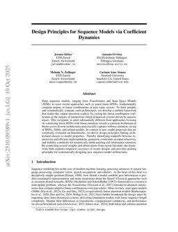Design Principles for Sequence Models via Coefficient Dynamics