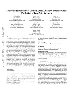 ChoirRec: Semantic User Grouping via LLMs for Conversion Rate Prediction of Low-Activity Users