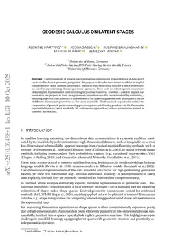 Geodesic Calculus on Latent Spaces