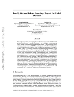 Locally Optimal Private Sampling: Beyond the Global Minimax