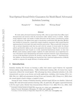 Near-Optimal Second-Order Guarantees for Model-Based Adversarial Imitation Learning