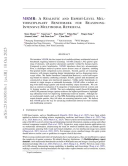 MRMR: A Realistic and Expert-Level Multidisciplinary Benchmark for Reasoning-Intensive Multimodal Retrieval