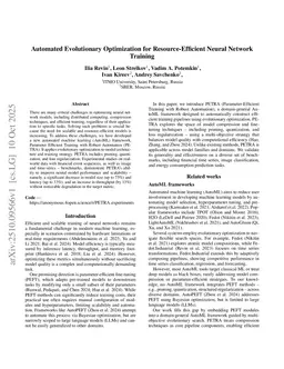 Automated Evolutionary Optimization for Resource-Efficient Neural Network Training
