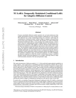 TC-LoRA: Temporally Modulated Conditional LoRA for Adaptive Diffusion Control