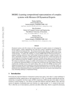 MODE: Learning compositional representations of complex systems with Mixtures Of Dynamical Experts