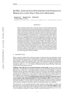 BaNEL: Exploration Posteriors for Generative Modeling Using Only Negative Rewards